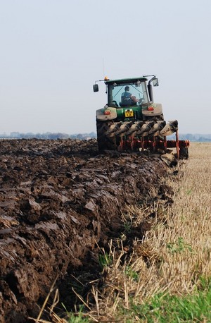 Tractor ploughing